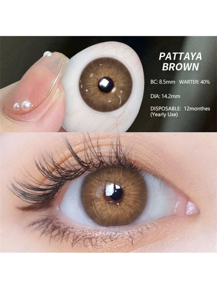 1 Pair Soft Colored Contact Lenses Natural And Comfortable Wearing On Daily Brown - Image 4