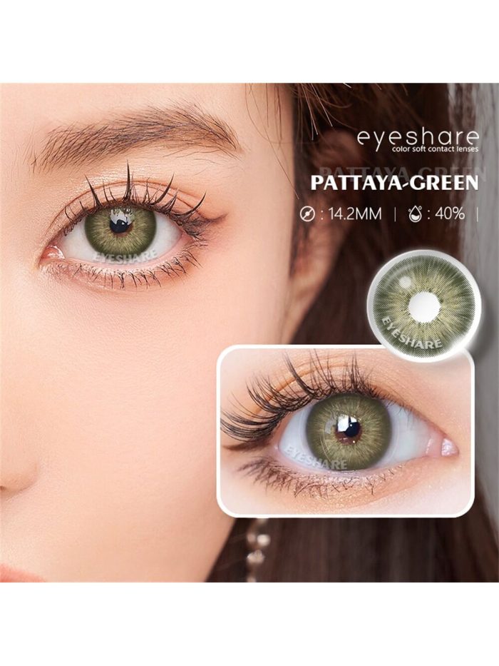 1 Pair Soft Colored Contact Lenses Natural And Comfortable Wearing On Daily Green