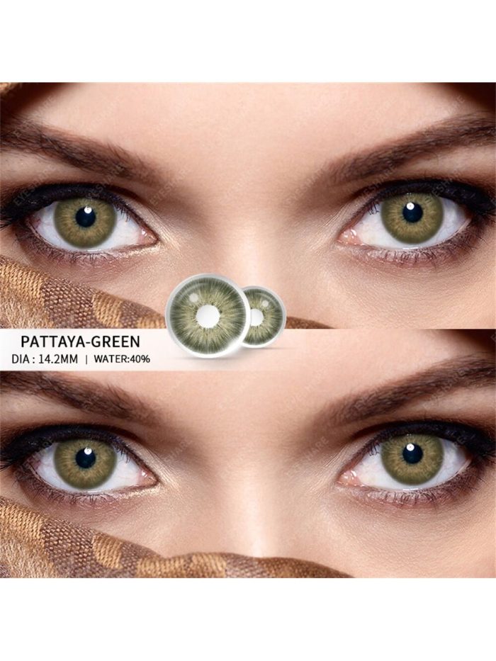 1 Pair Soft Colored Contact Lenses Natural And Comfortable Wearing On Daily Green - Image 4
