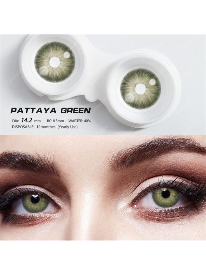1 Pair Soft Colored Contact Lenses Natural And Comfortable Wearing On Daily Green - Image 2
