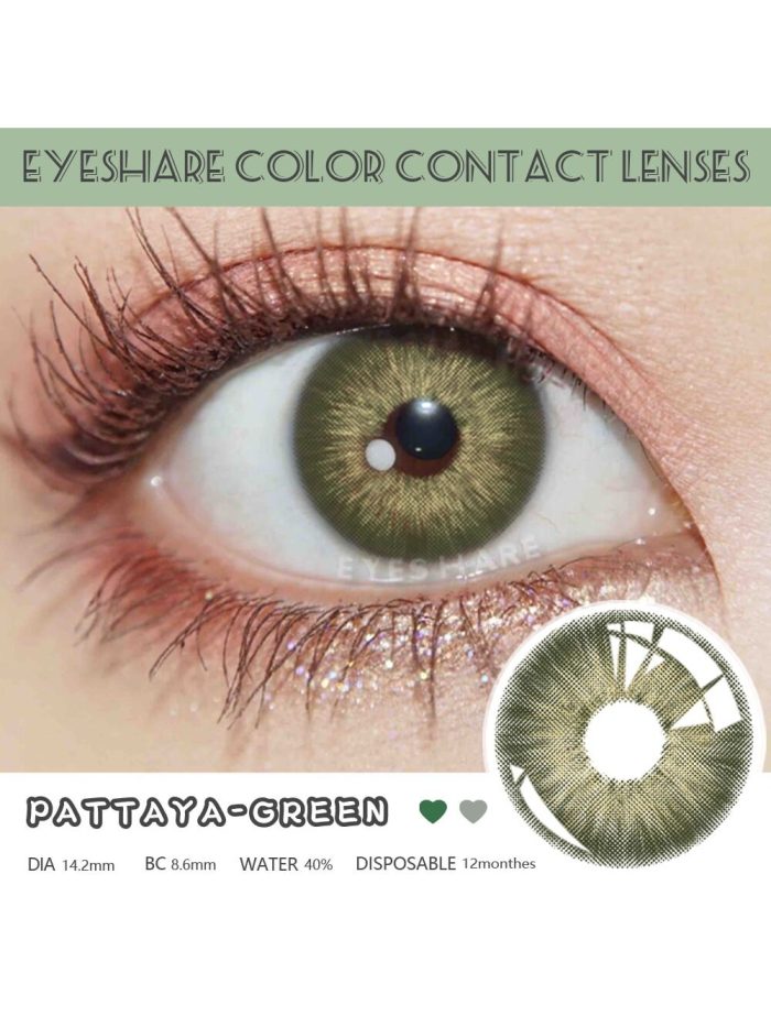1 Pair Soft Colored Contact Lenses Natural And Comfortable Wearing On Daily Green - Image 6