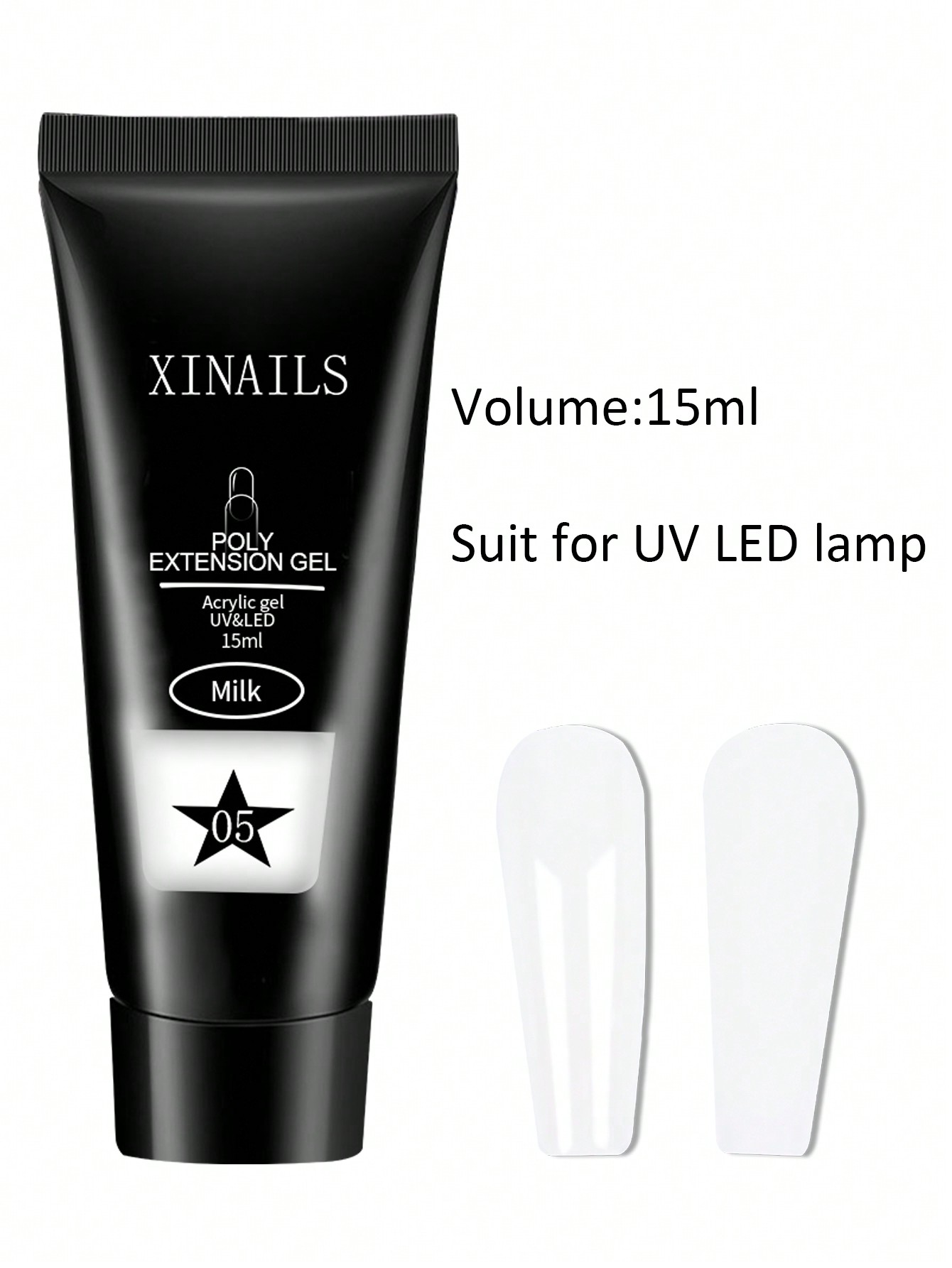 25pcs Milk Color Extension Nail Gel Kit 15ml Poly Prolong Gel Nail Acrylic Strengthen Gel With Nail File Extension Mold Clip Brush Cleanser Manicure Tools - Image 4