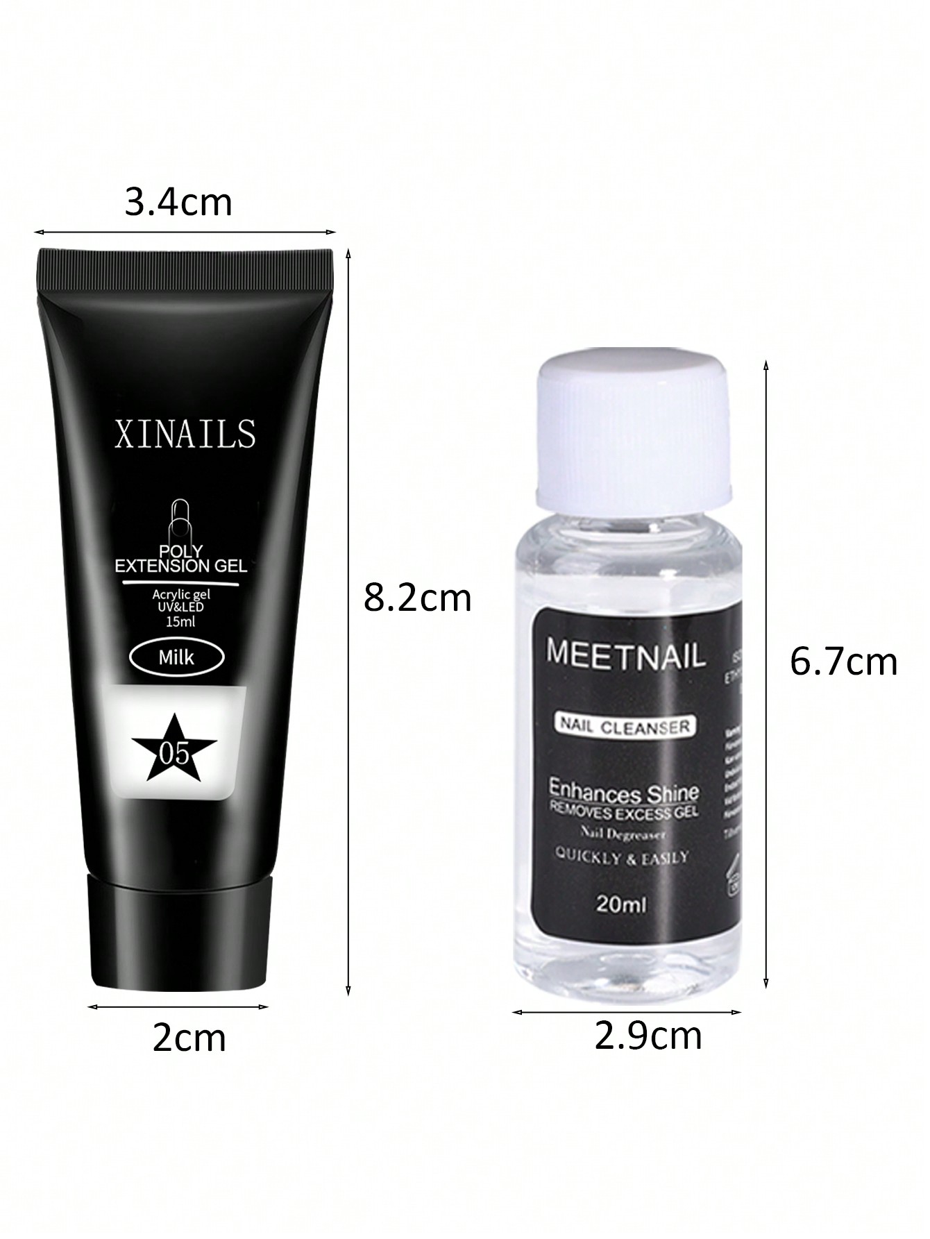 25pcs Milk Color Extension Nail Gel Kit 15ml Poly Prolong Gel Nail Acrylic Strengthen Gel With Nail File Extension Mold Clip Brush Cleanser Manicure Tools - Image 3