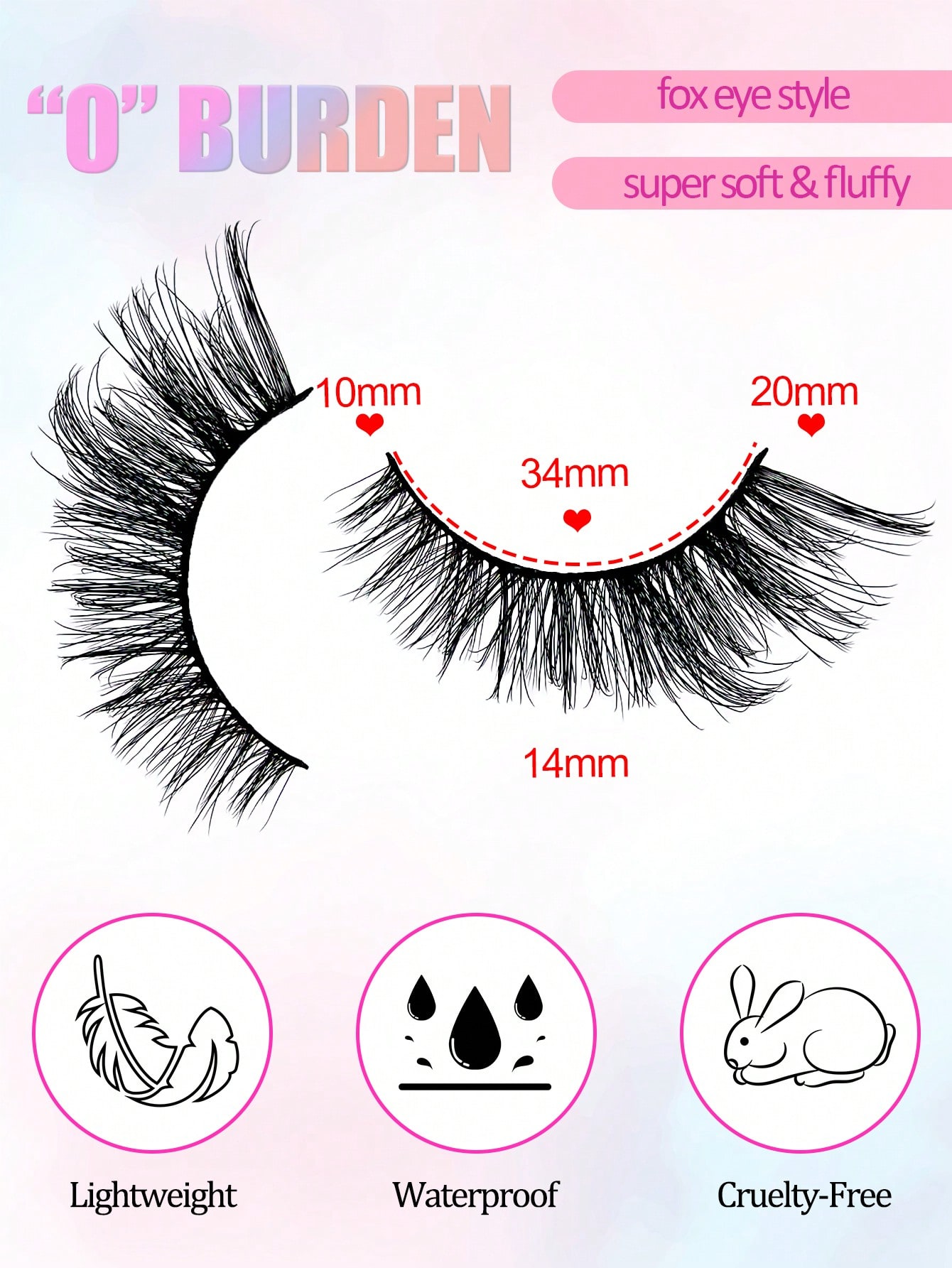 5 Pairs Full False Lashes 20mm Fox Eye Faux Mink Cat Eye Look Angle Wing Tail Elongated Strip Lashes - Image 5