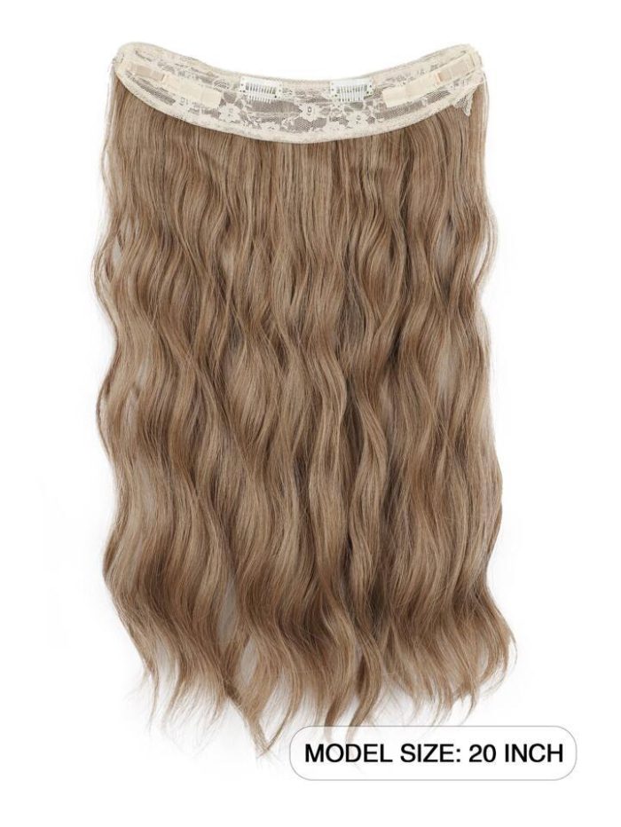 Natural Long Curly Synthetic Hair Extension Brown - Image 3