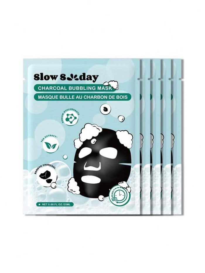 SlowSunday Deep cleansing  Moisturizing Charcoal Bubbling Mask 5pc bulk,korean mask - Image 4