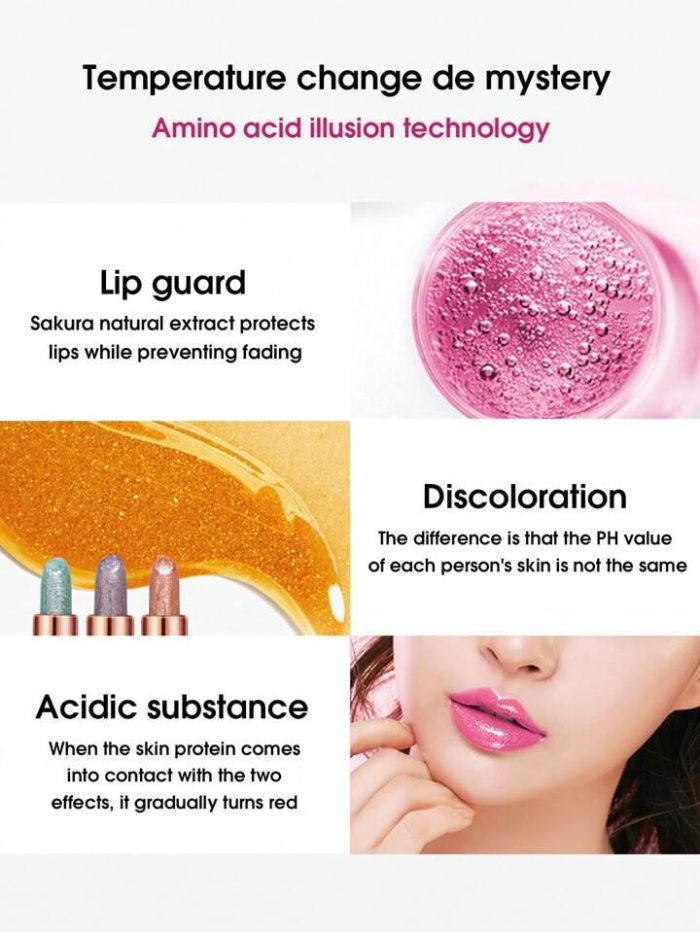 Starry Sky Jelly Lipstick, Long-Lasting Wear Temperature Change Lip Gloss Rusty Rose - Image 3