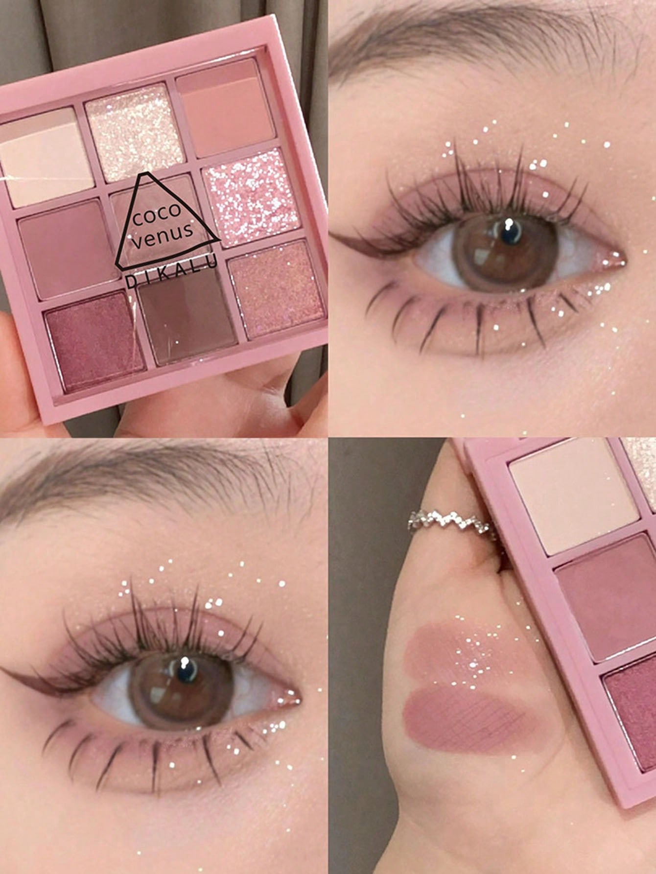 9-Color Eyeshadow Palette, 1Pc Highly Pigmented Matte & Shimmer Powder Pallet Long-Lasting Eye Shadow - Image 2