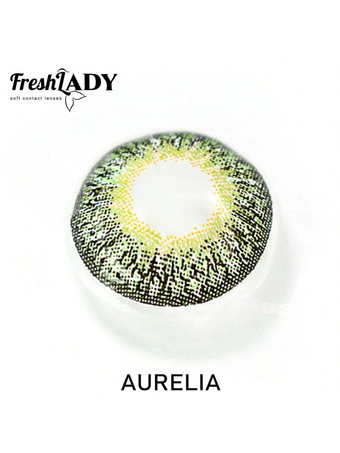 Chrismas Freshlady Aurelia 14.2mm Colored Contact Lenses 1 Year Disposable Green - Image 4