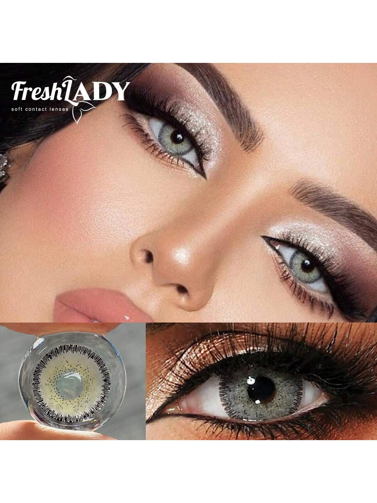 Chrismas Freshlady Magic Gray Colored Contact Lenses 1 Year Disposable Grey