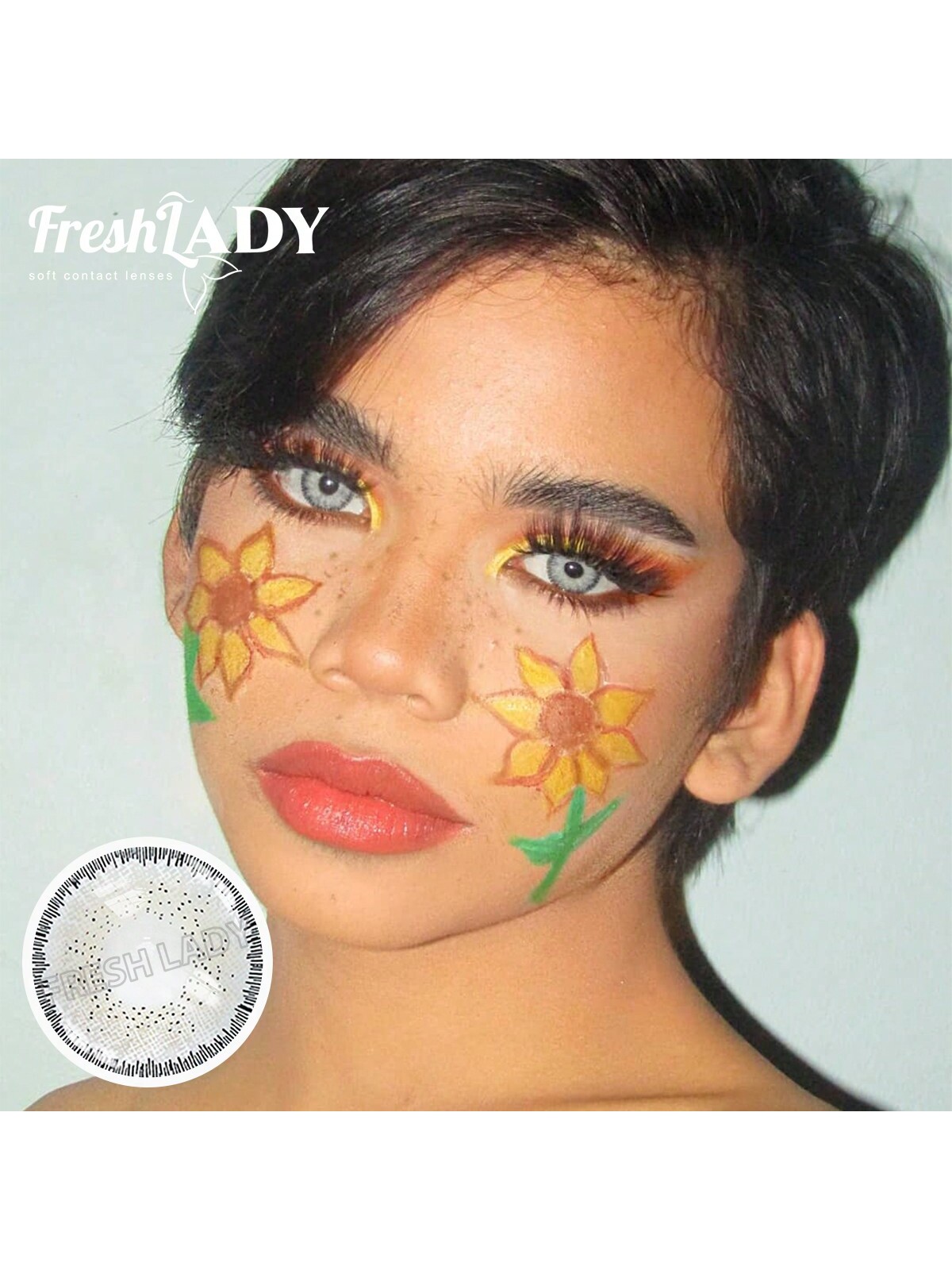 Chrismas Freshlady Magic Gray Colored Contact Lenses 1 Year Disposable Grey - Image 5