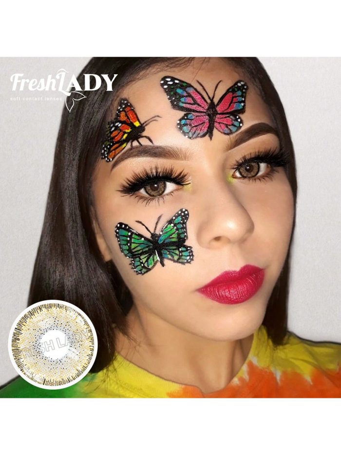 Chrismas Freshlady Magic Hazel Colored Contact Lenses 1 Year Disposable Brown - Image 3