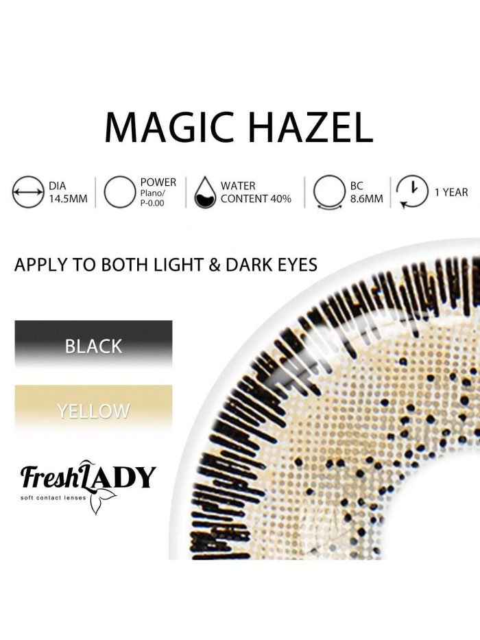 Chrismas Freshlady Magic Hazel Colored Contact Lenses 1 Year Disposable Brown - Image 4