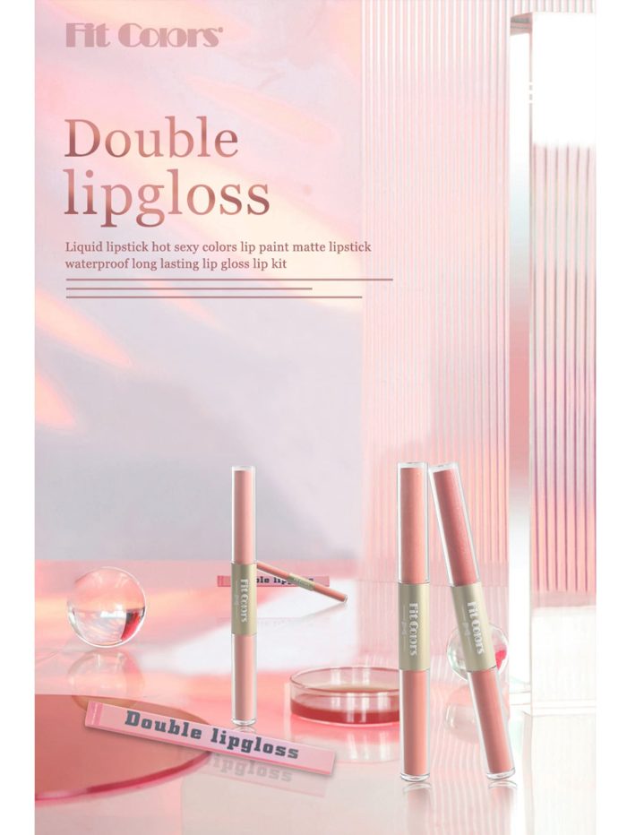 Creative Dual-ended Matte Shimmer Lip Gloss Lip Paint Non-stick Cup Long-lasting Liquid Lipstick 03 Festival Week - Image 6
