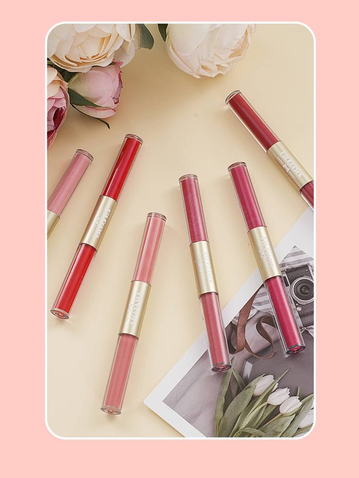 Creative Dual-ended Matte Shimmer Lip Gloss Lip Paint Non-stick Cup Long-lasting Liquid Lipstick 03 Festival Week - Image 7
