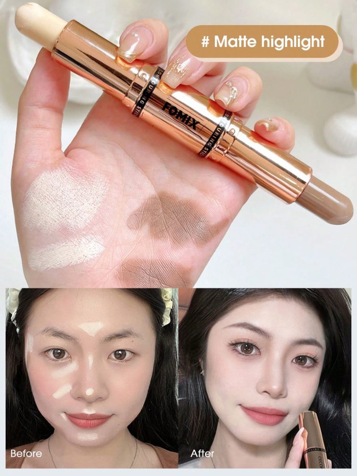 Double Ended Highlight & Contouring Stick,1Pc Multi-Function Contouring Stick Matte - Image 2
