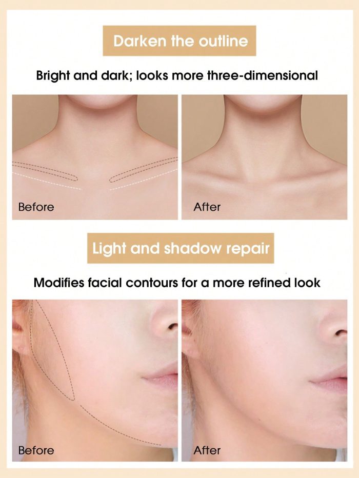 Double Ended Highlight & Contouring Stick,1Pc Multi-Function Contouring Stick Matte - Image 3