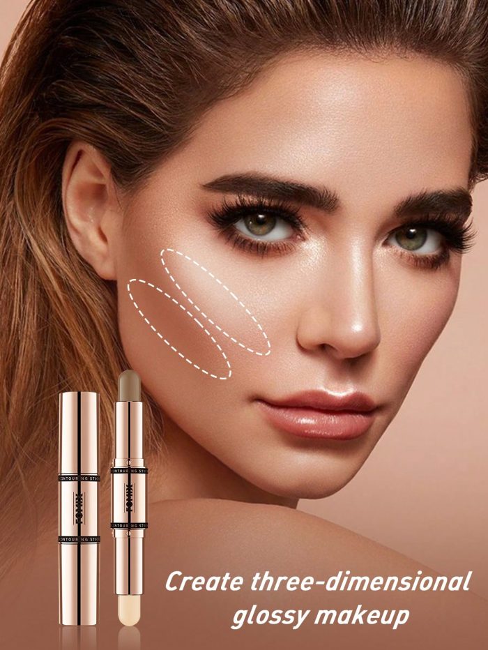 Double Ended Highlight & Contouring Stick,1Pc Multi-Function Contouring Stick Matte - Image 4