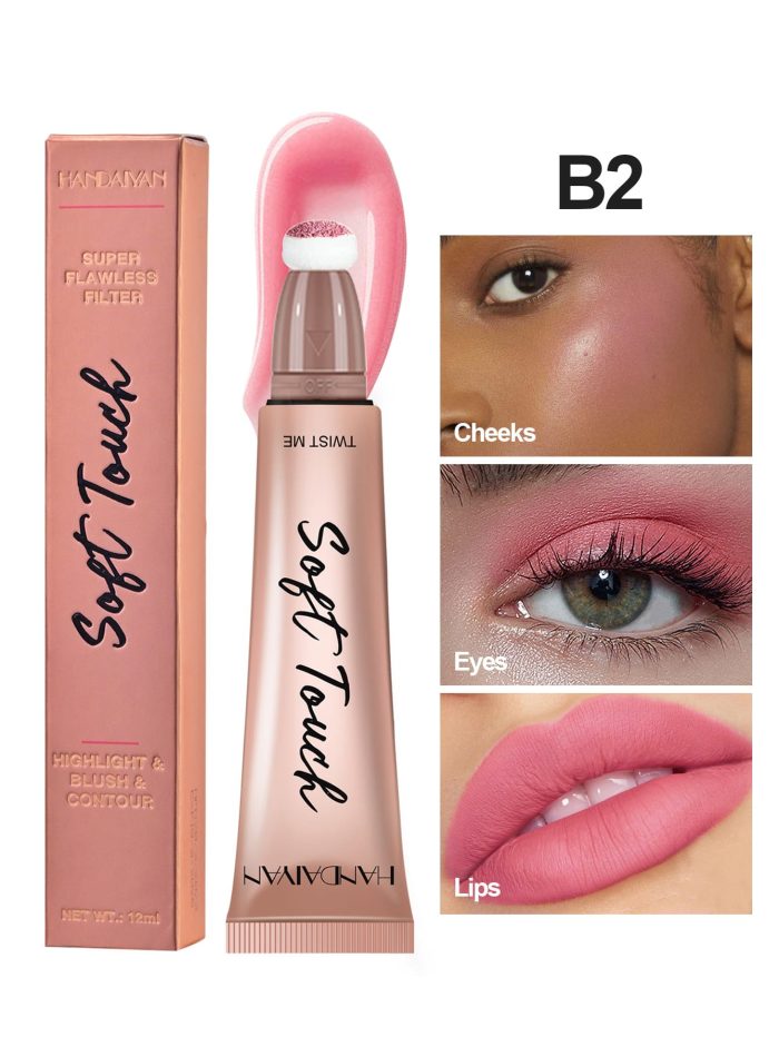Liquid Blush,1Pc Smudge Proof Multi-Function Blush Stick Facial Cheek Blusher Contour Blush 02 Coral
