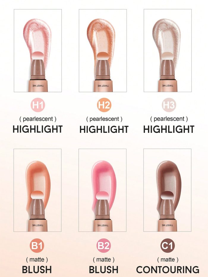 Liquid Blush,1Pc Smudge Proof Multi-Function Blush Stick Facial Cheek Blusher Contour Blush 02 Coral - Image 3