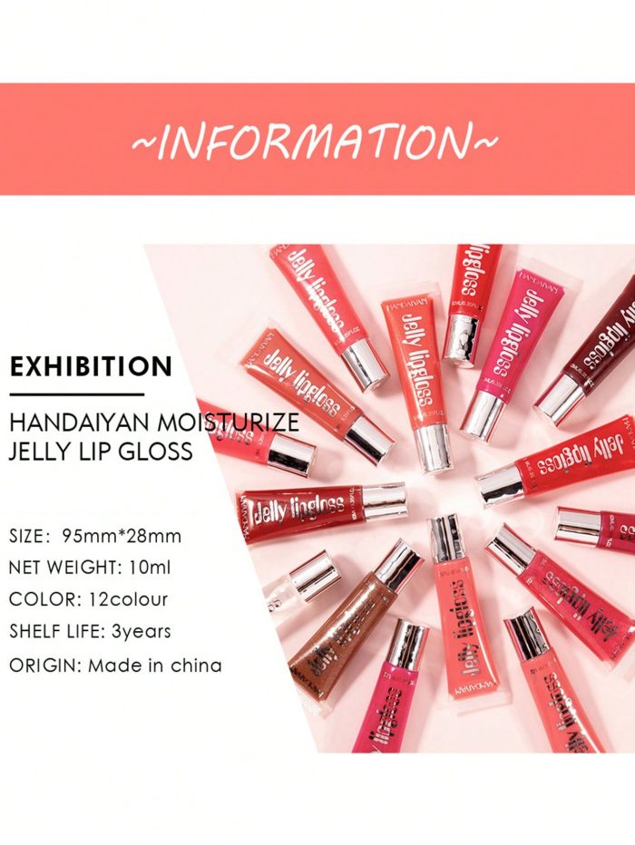 Moisturizing Lip Gloss,1Pc Glossy Moisturizing Long-Lasting Lip Gloss Highly Pigmented Lip Glaze 12 Maroon - Image 5