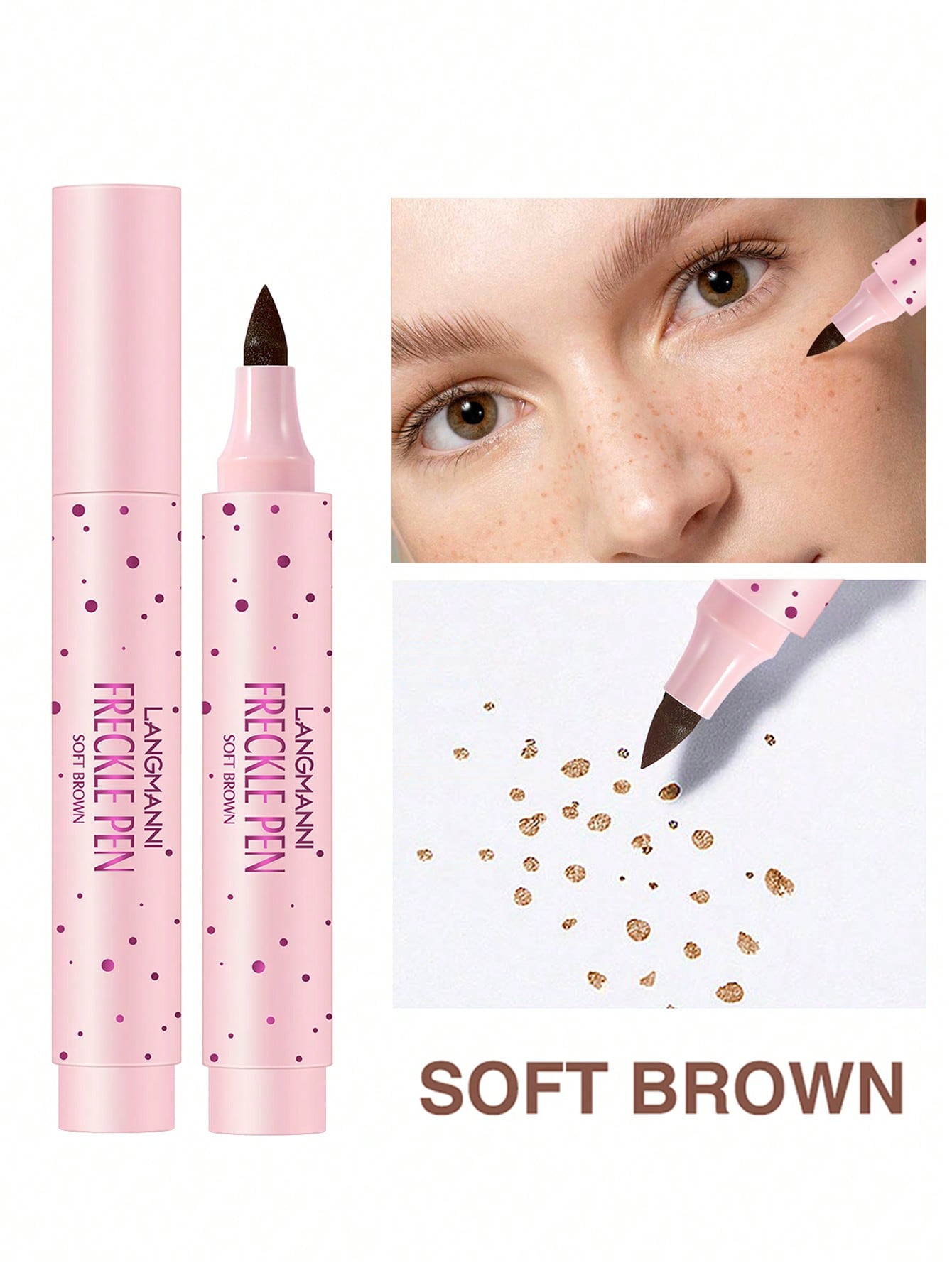 Nature Simulation Freckle Pen, 1pc Waterproof Easy To Color Facial Makeup Product For Women Brown