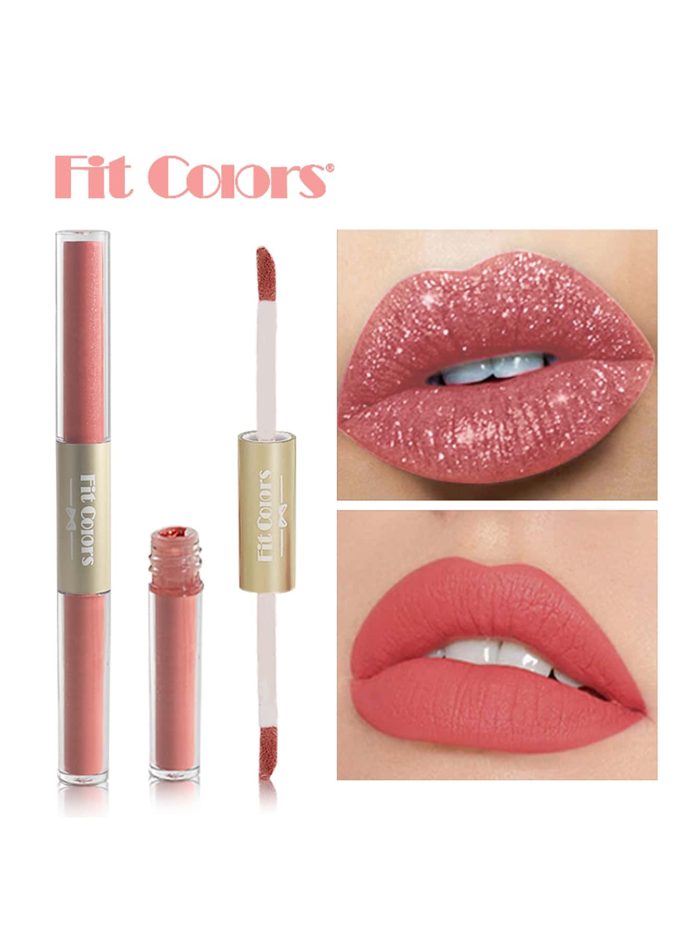 Double-headed Non-stick Cup Matte & Shimmer Lip Gloss Liquid Lipstick 01 Youth - Image 3