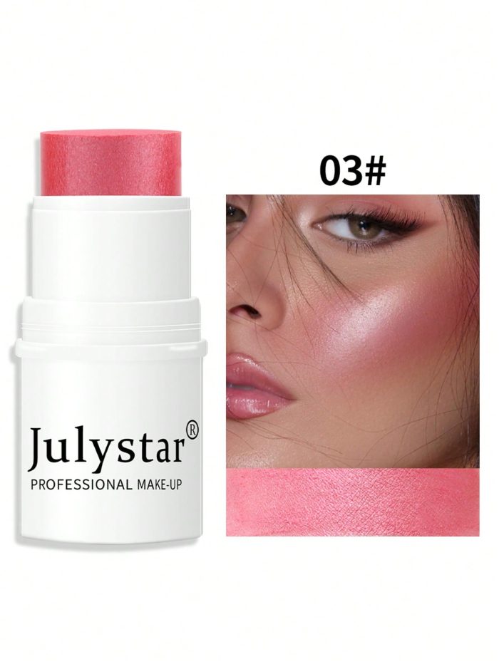 Professional Makeup Blush Stick, Long-wearing Highly Pigmented Cream Blush Pink