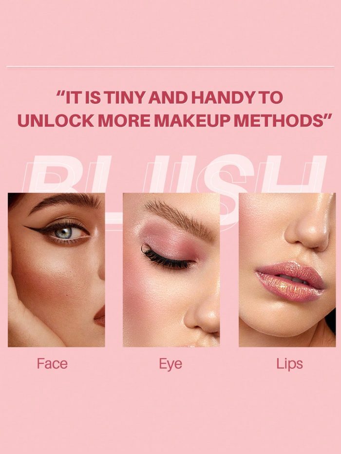 Professional Makeup Blush Stick, Long-wearing Highly Pigmented Cream Blush Coral Pink - Image 4