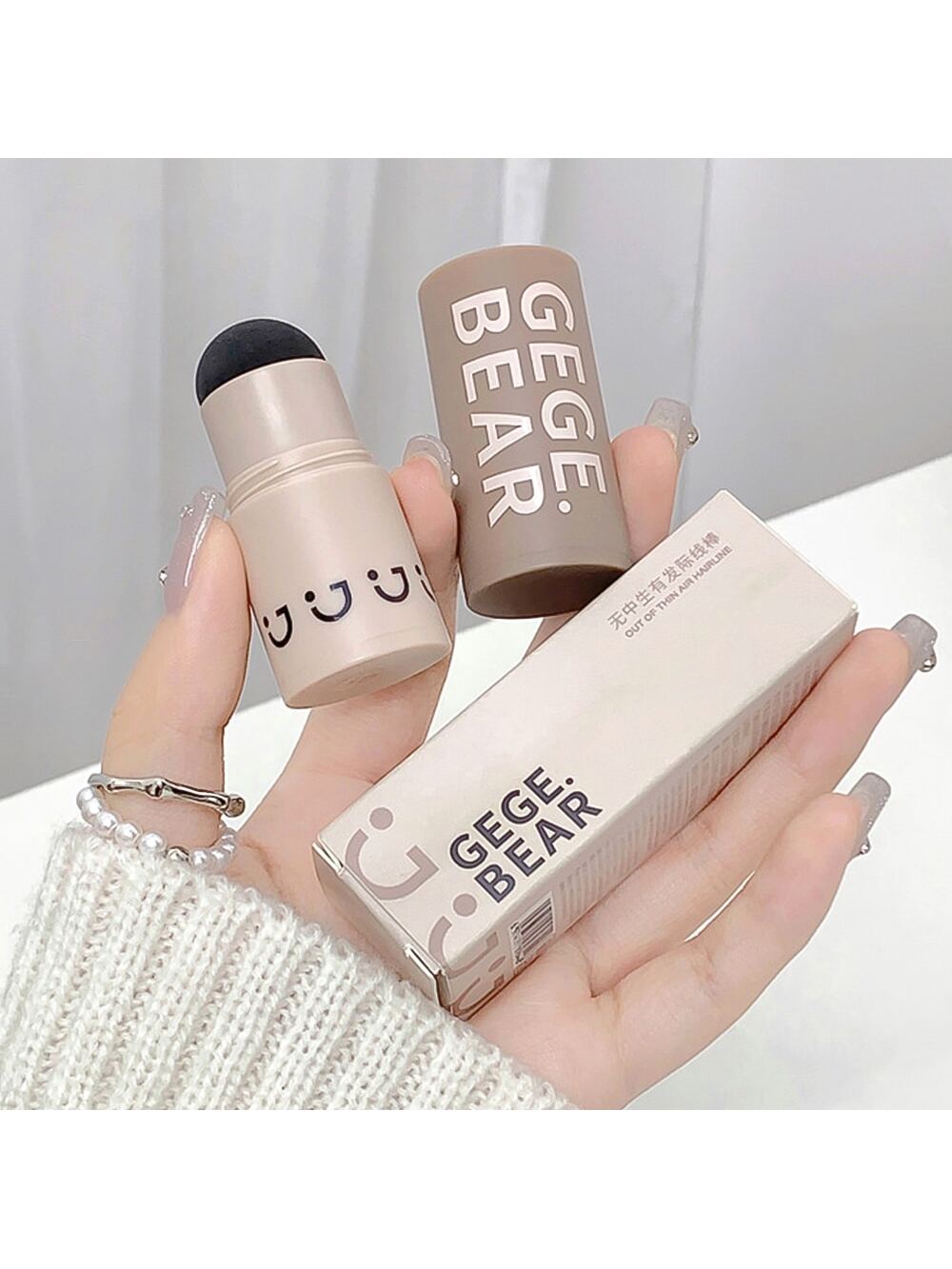 1Pc Thick And Fluffy Hairline Powder For Waterproof And Sweatproof Light Grey - Image 2