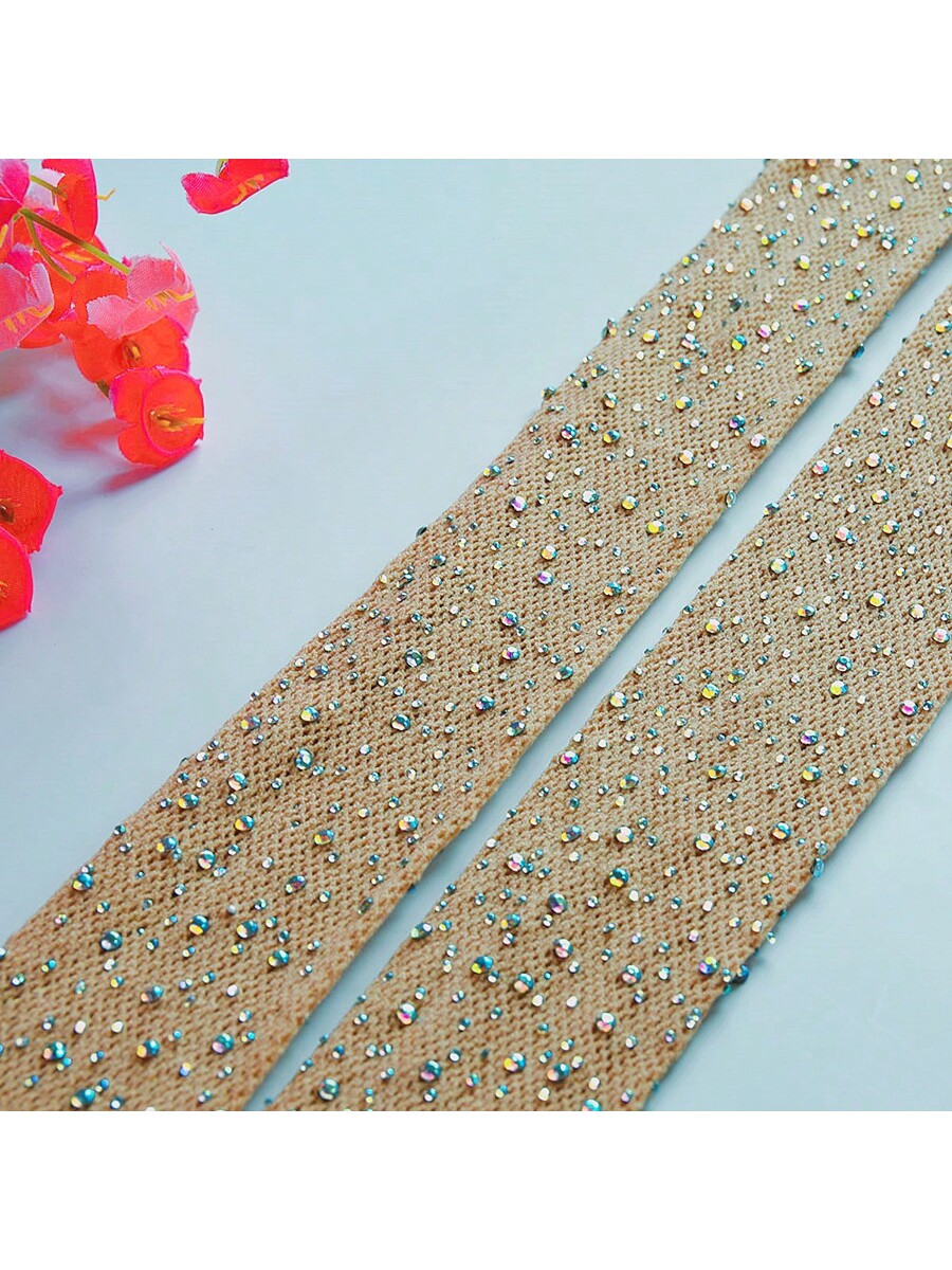 1pair Rhinestone Nude Fishnet Elastic Stockings Tights Pantyhose - Image 4