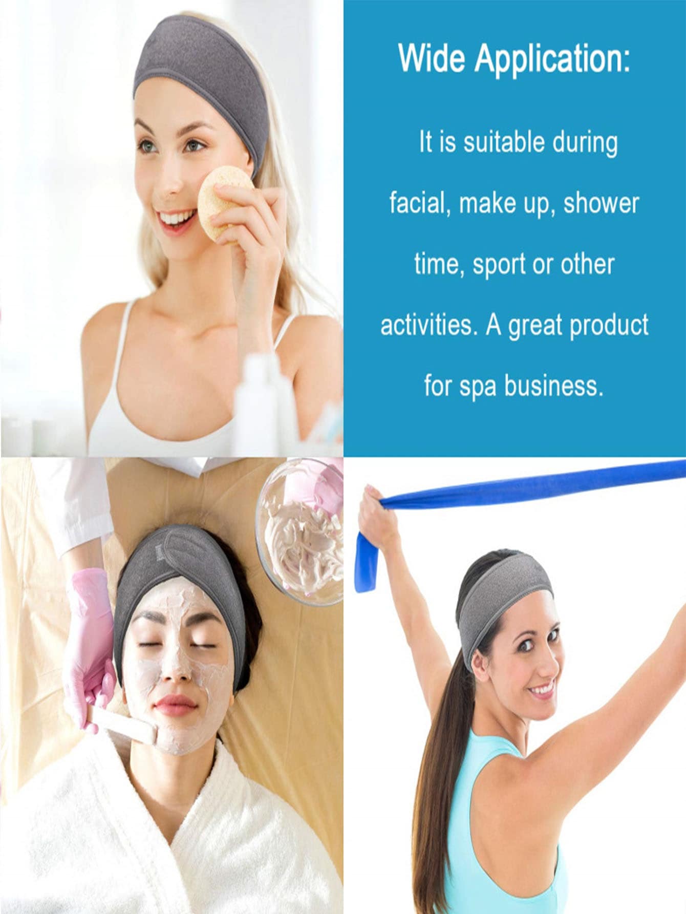 1pc Magic Tape Headband For Washing Face, Doing Makeup, Sports - Image 2