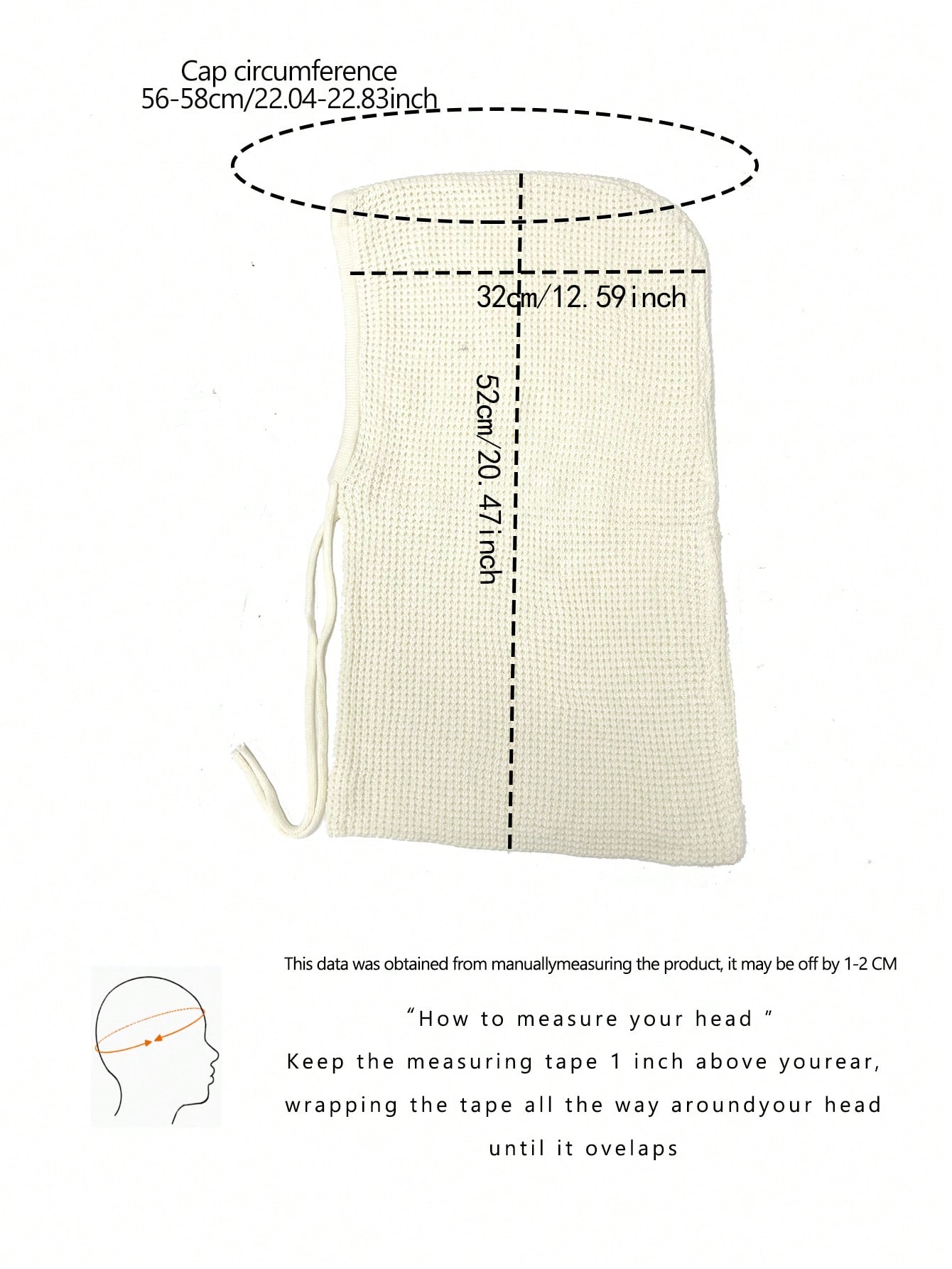 1pc Women's Winter Warm Scarf & Knitted Hat Set With Earflaps White - Image 8