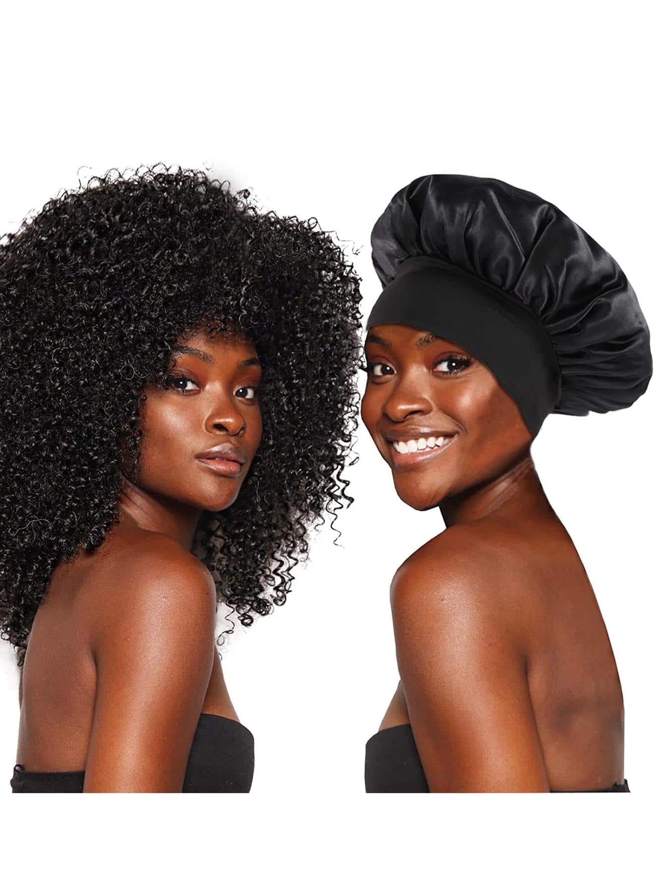 2Pcs Silk Bonnet for Sleeping, Satin Hair Bonnets, Soft Elastic Band Silk Sleep Cap, Silk Hair Wrap for Curly Hair - Image 6