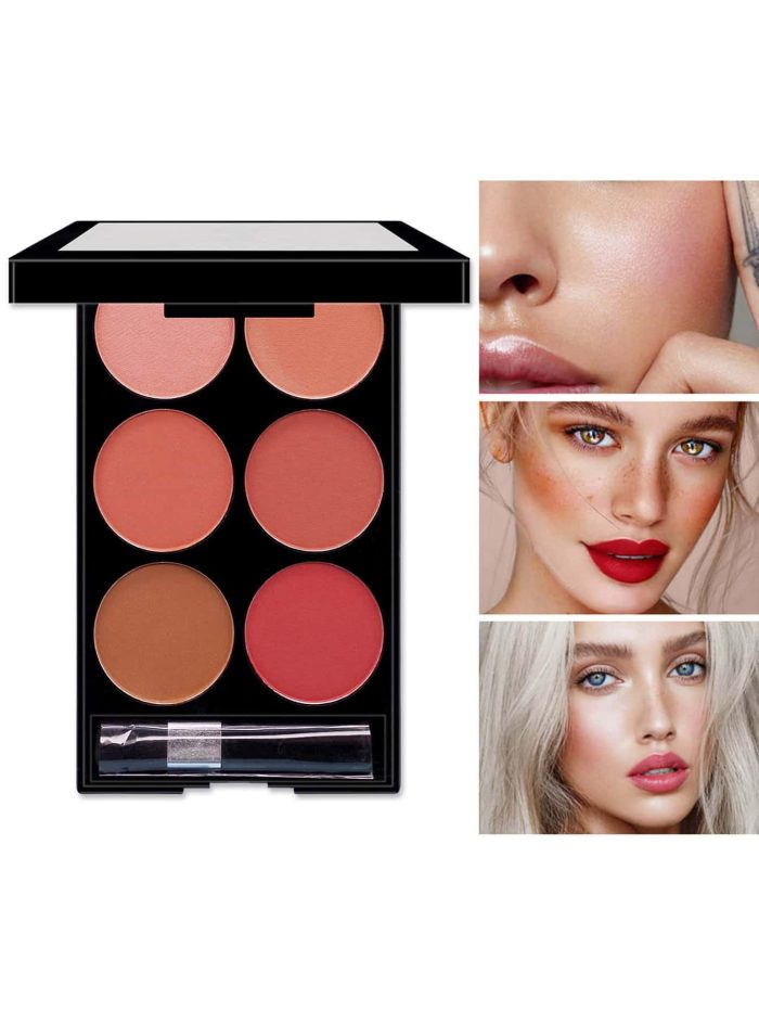6-color Matte Blush Palette With Brush - Image 4