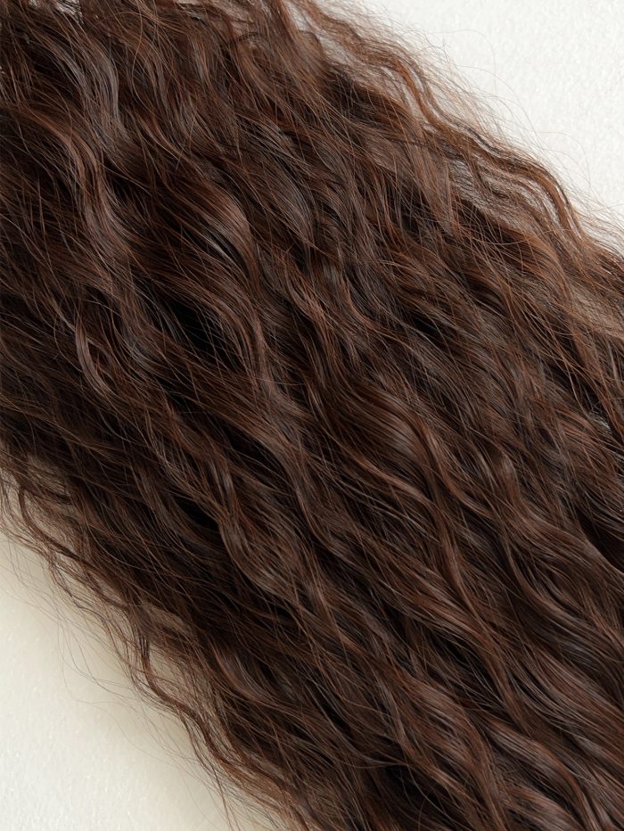 Clip In Hair Extensions Light Brown 16 CLips 22 Inch Long Curly Hair Extension For Women Full Head Synthetic - Image 4