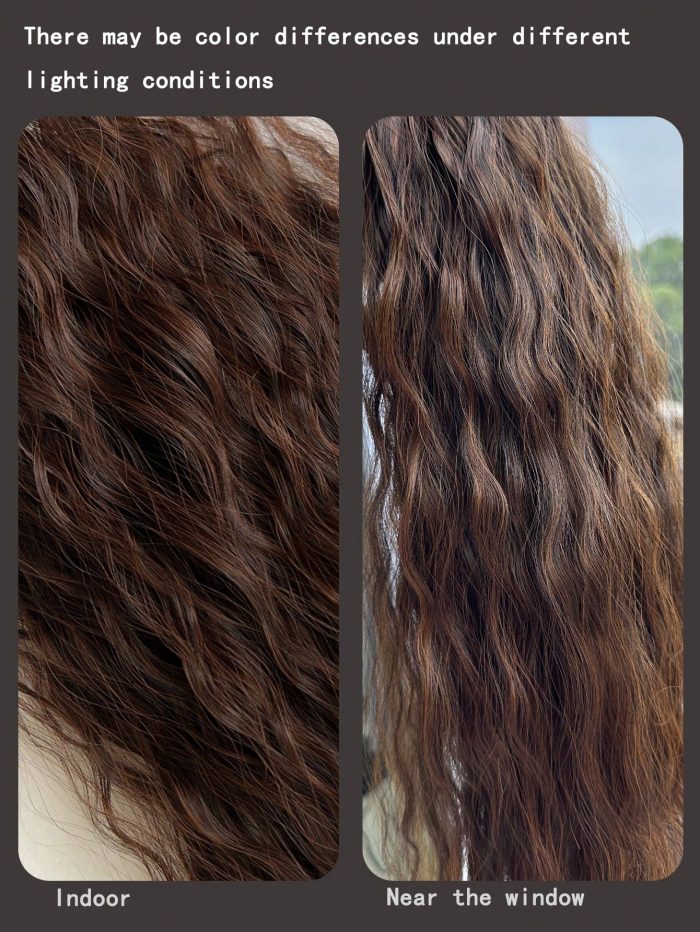 Clip In Hair Extensions Light Brown 16 CLips 22 Inch Long Curly Hair Extension For Women Full Head Synthetic - Image 6