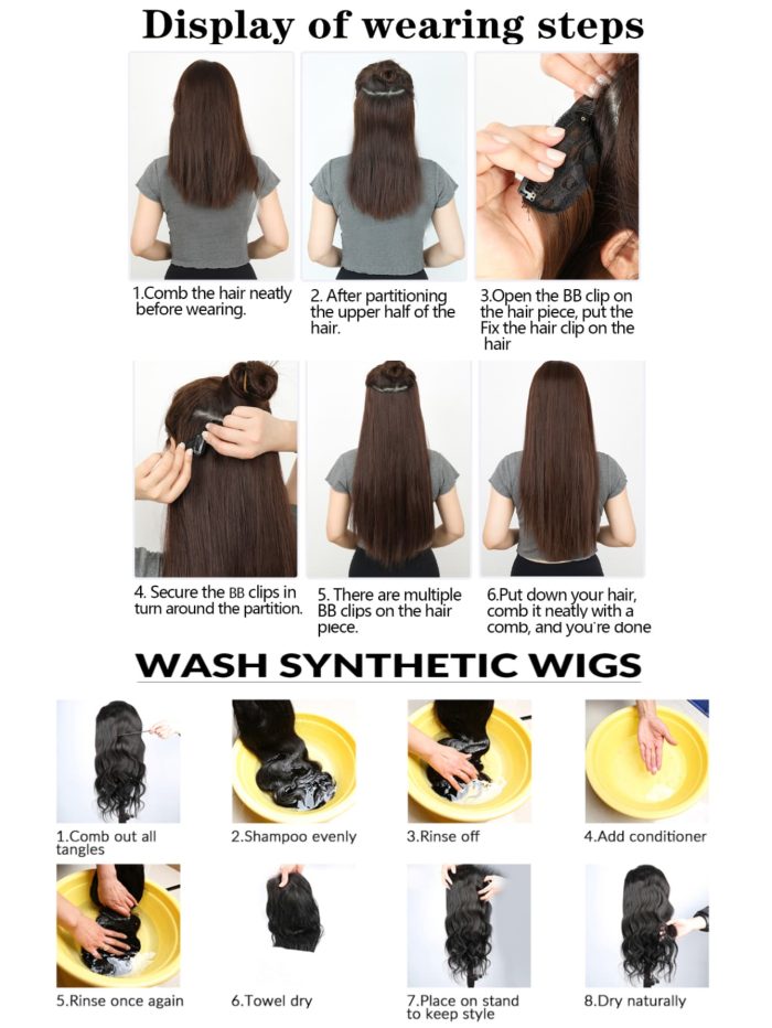 Clip In Hair Extensions Light Brown 16 CLips 22 Inch Long Curly Hair Extension For Women Full Head Synthetic - Image 7