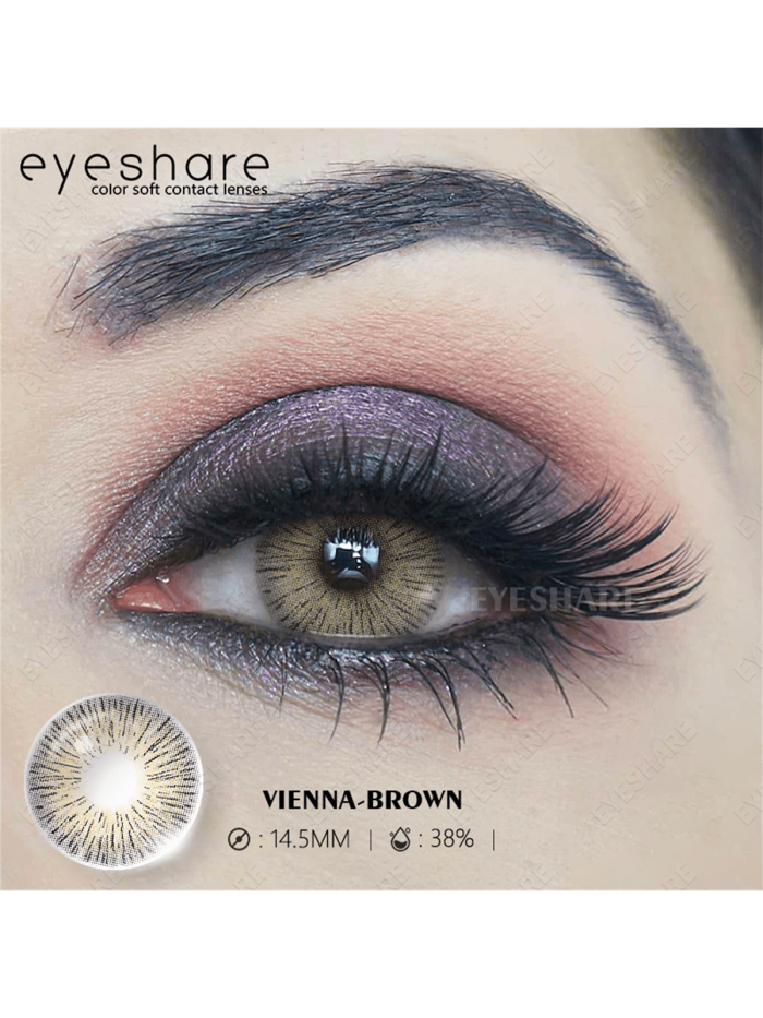EYESHARE 2pcs Brown Color Contact Lenses Eye Makeup Soft Contact Lenses Annual Glasses Cosmetic - Image 4