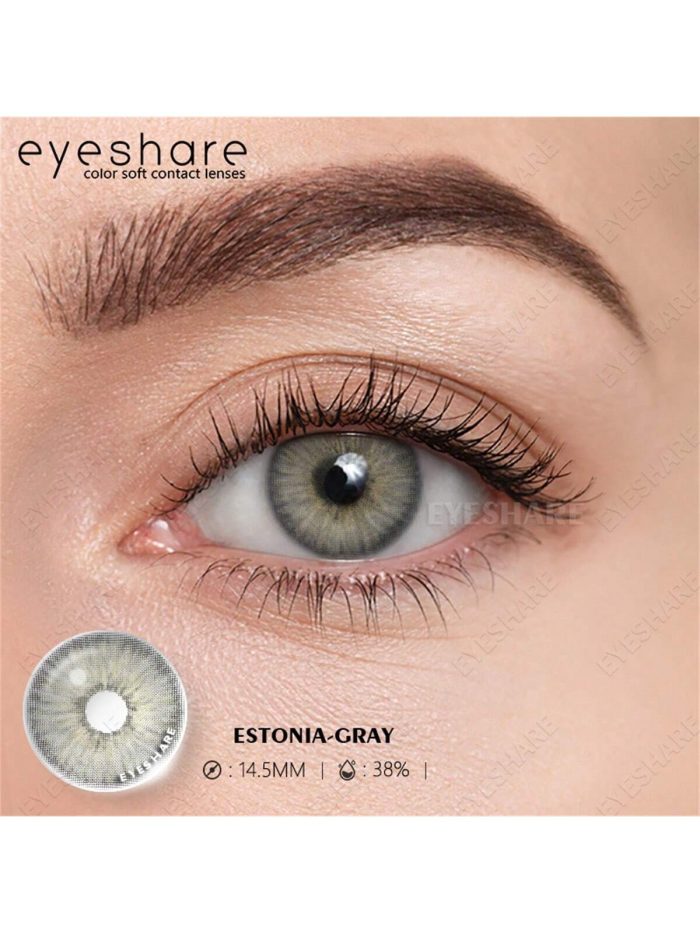 EYESHARE Colored Contact Lenses Natural Look Grey Lenses - Image 2