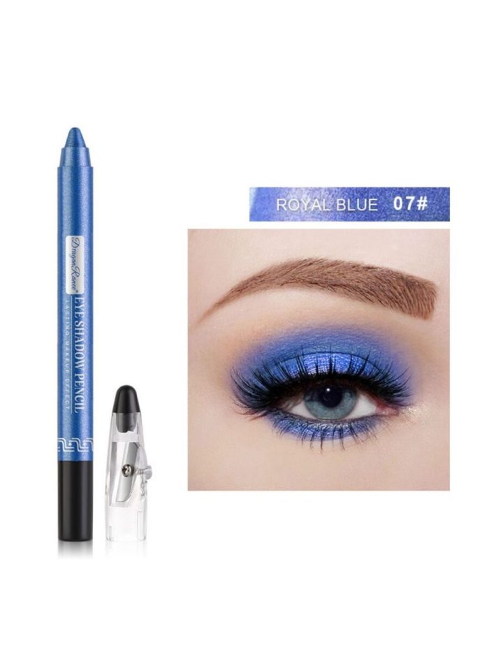 Highly Pigmented Eyeshadow Stick, 1Pc Long-Wearing Shimmer Eye Shadow Pen Pearl Lying Silkworm Pen Eye Makeup Blue
