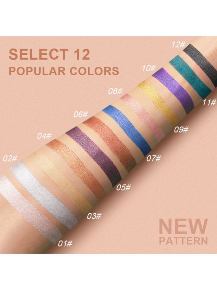 Highly Pigmented Eyeshadow Stick, 1Pc Long-Wearing Shimmer Eye Shadow Pen Pearl Lying Silkworm Pen Eye Makeup Blue - Image 4