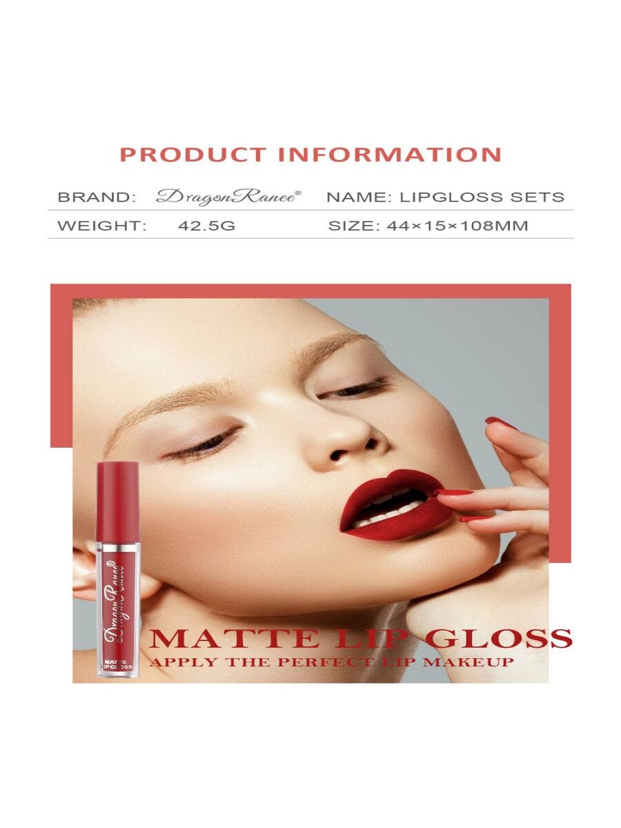 Matte Velvet Lip Gloss Set,3Pcs Mist Long-Lasting Wear Not Fade Waterproof Liquid Lipstick Pink - Image 3