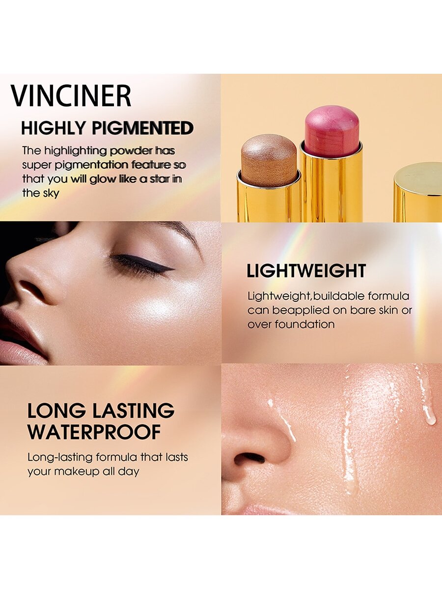 Multifunctional Highlighting Stick For Contouring, Brightening, Priming And Concealing, As Well As Lazy Eye Shadow Blush Stick - Image 2