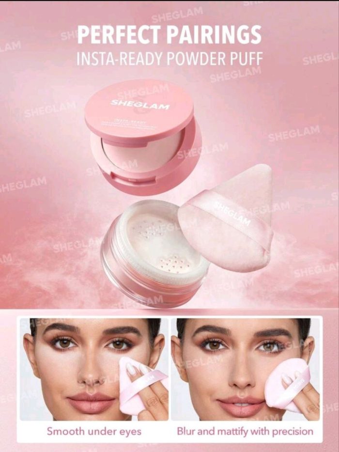 SHEGLAM Insta-Ready Face & Under Eye Setting Powder Duo-Bubblegum 2 In 1 Pink Brightening Oil Control Loose Setting Powder Matte Pore-less Waterproof Long Lasting Pressed Powder - Image 6