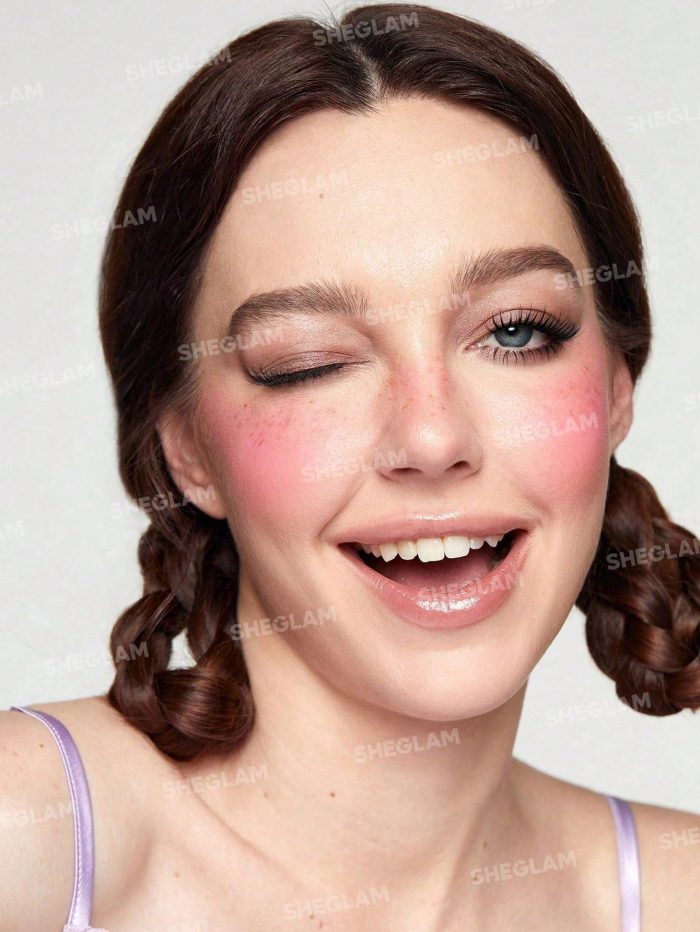SHEGLAM Cheeky Color Jam-Watermelon Candy Blush Lip Cream Matte Highly Pigmented Natural Blush Powder Face Makeup - Image 2