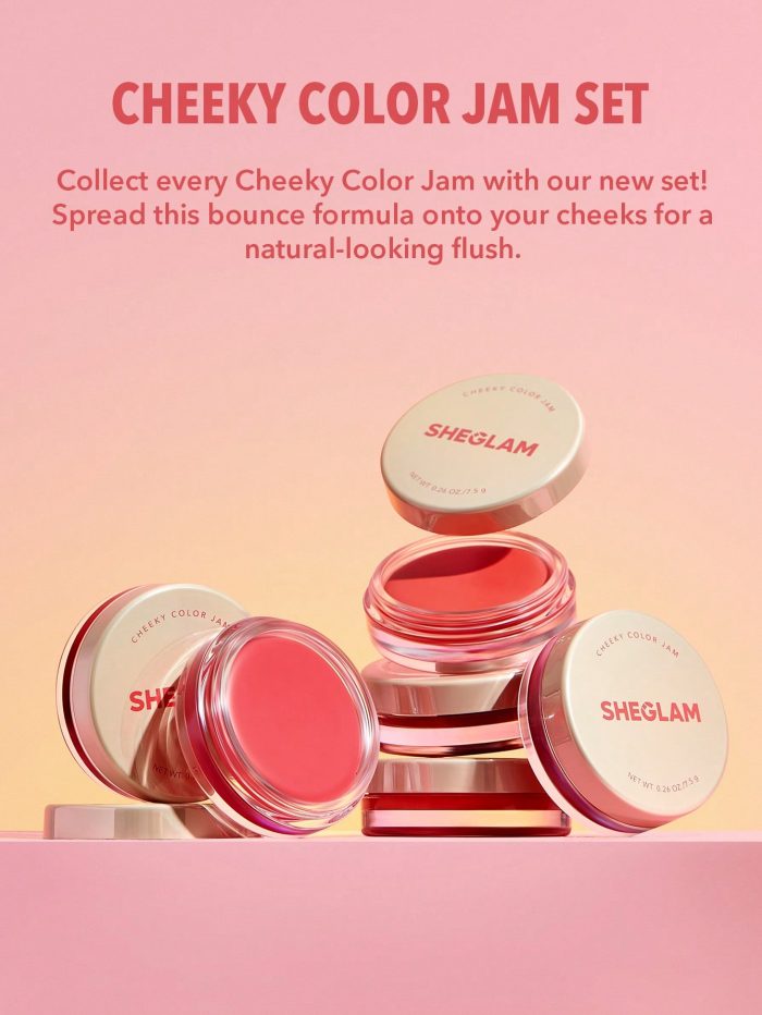 SHEGLAM Cheeky Color Jam-Watermelon Candy Blush Lip Cream Matte Highly Pigmented Natural Blush Powder Face Makeup - Image 6