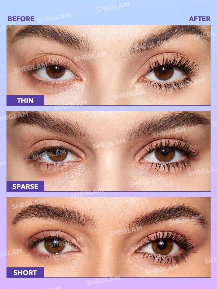 SHEGLAM Flutter Wink Volumizing Mascara Volumizing Lengthening Long-Lasting No Smudge Thick Lengthening Volume Big Eyes Mascara - Image 5