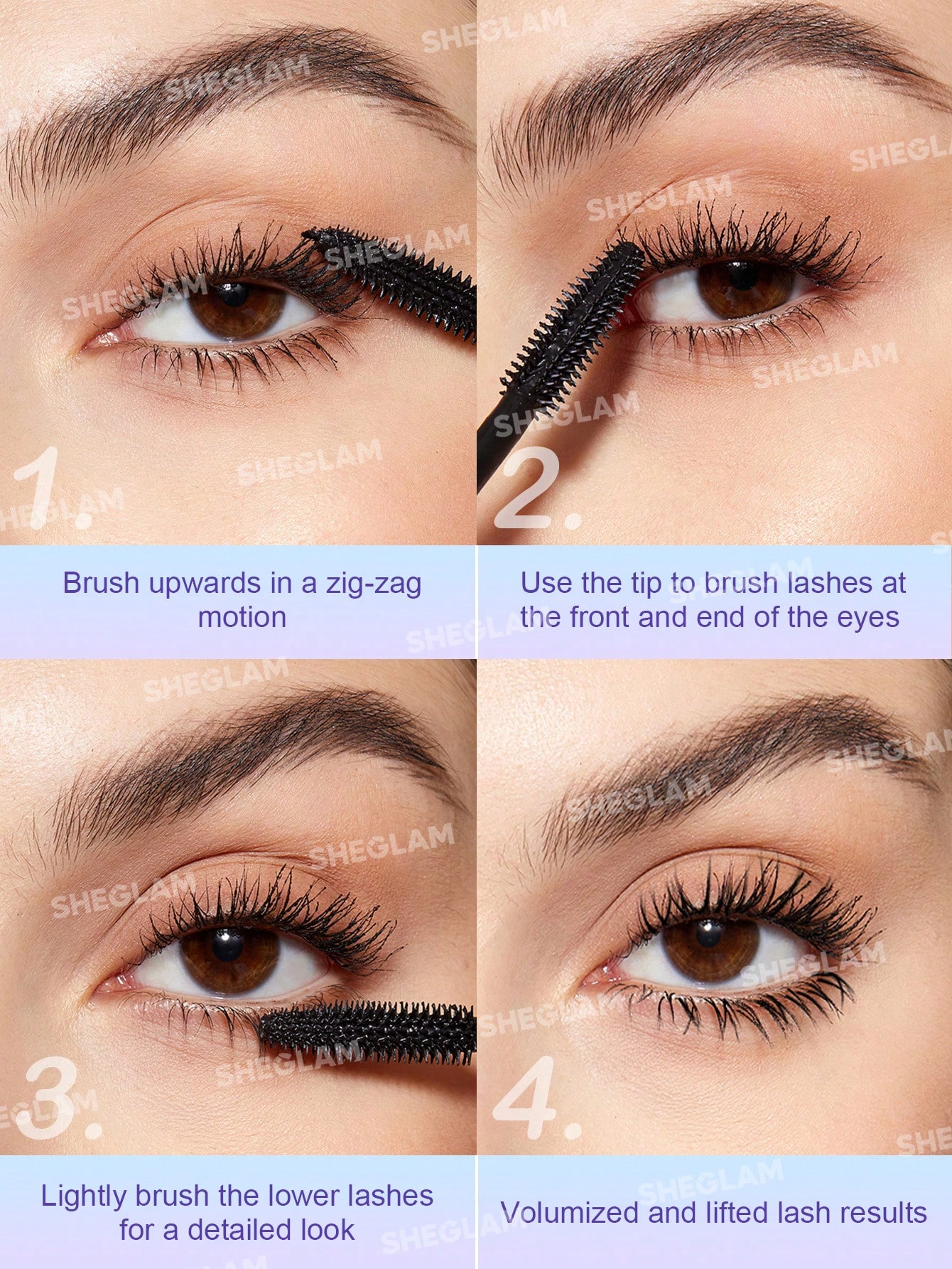 SHEGLAM Flutter Wink Volumizing Mascara Volumizing Lengthening Long-Lasting No Smudge Thick Lengthening Volume Big Eyes Mascara - Image 6