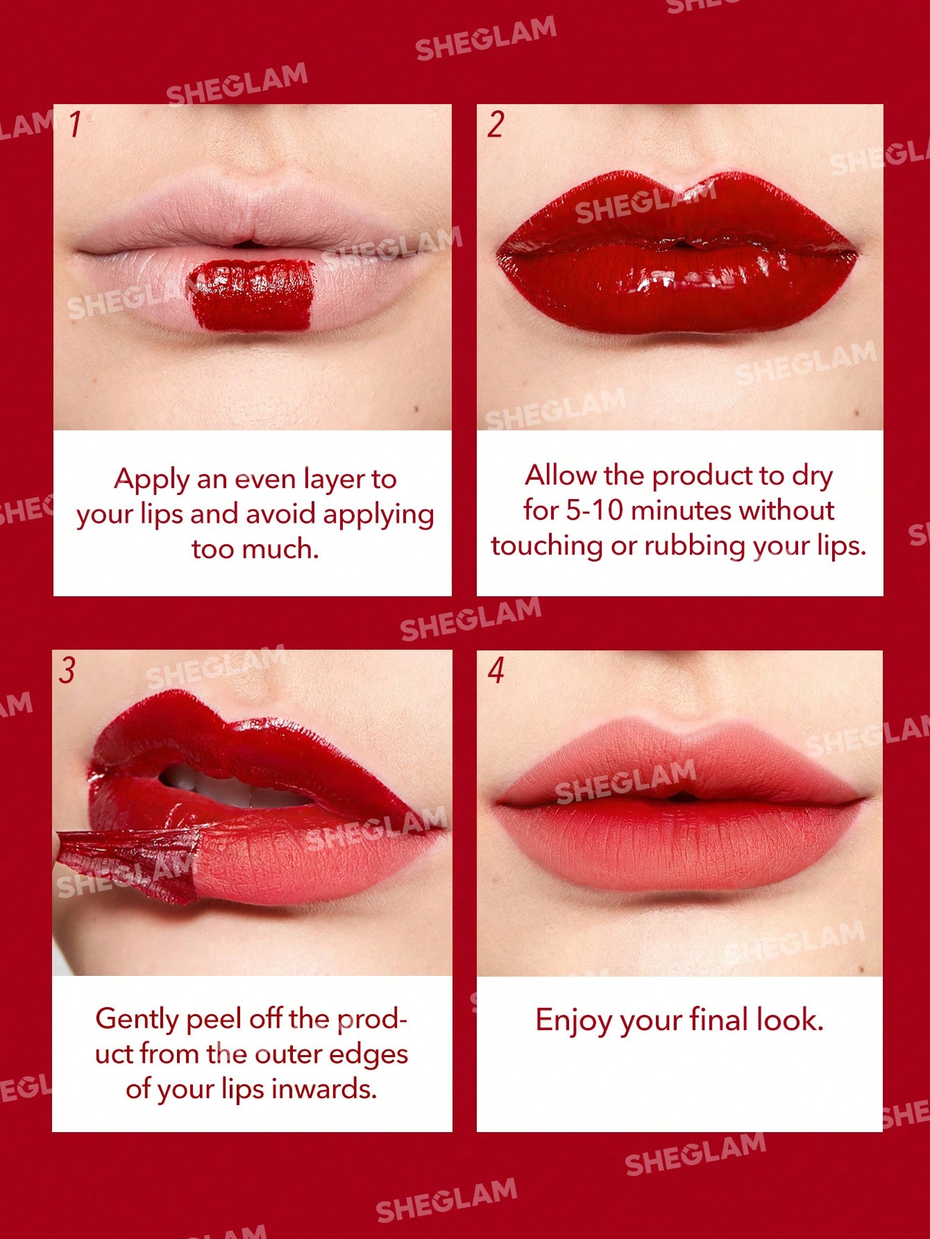SHEGLAM Peel Talk Lip Tint-Celeb Crush Long-Lasting Waterproof Liquid Lipstick Peel Off Lip Stain High Pigment Tattoo Tint - Image 3